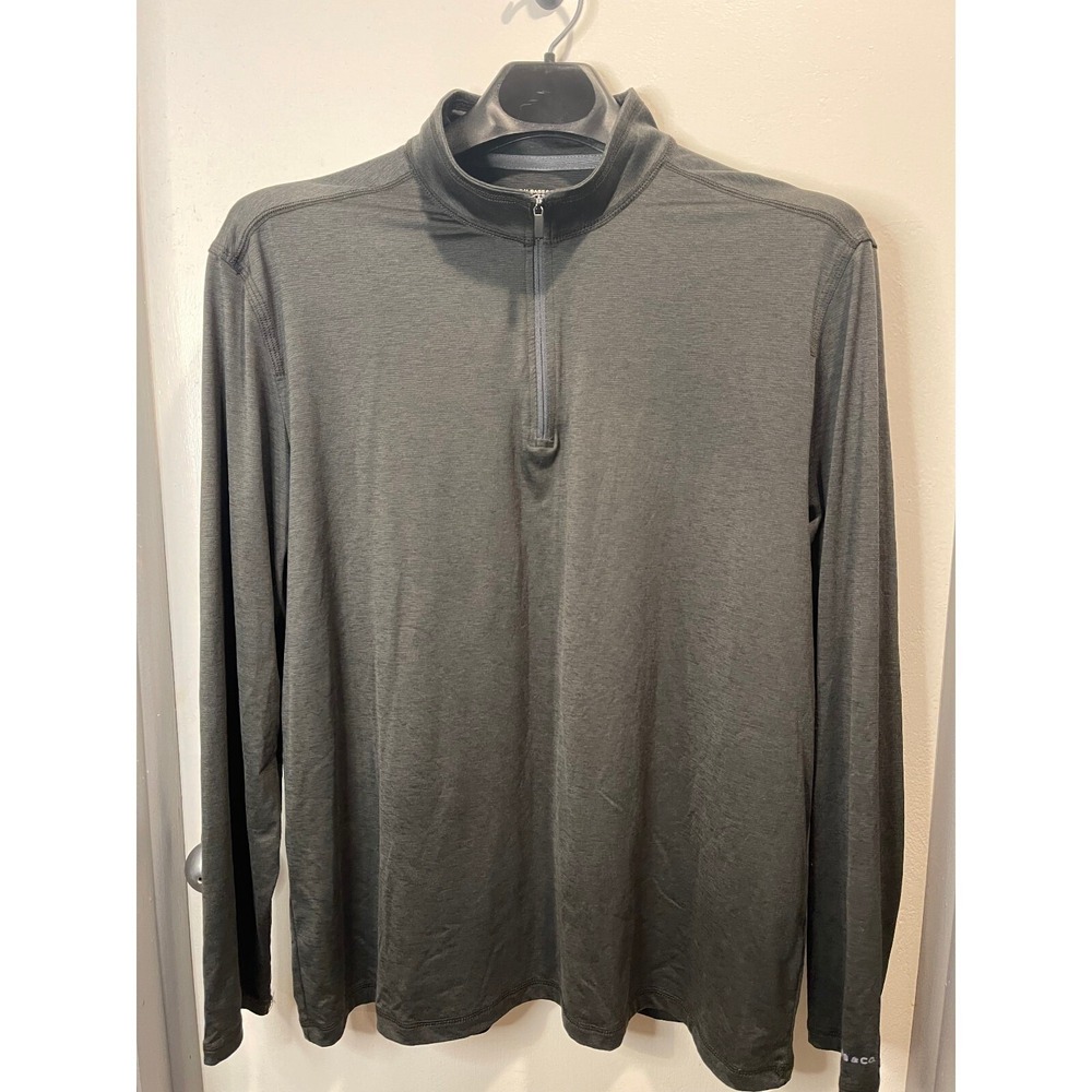 GH Bass & Co Mens XL Quarter Zip Pullover Charcoal Gray Heathered Long Sleeve
